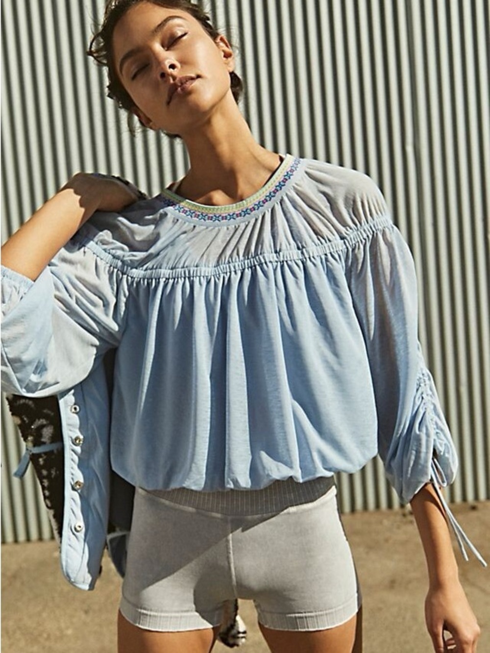 Free People Sun Blissed Peasant Top